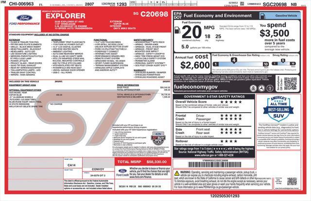 new 2025 Ford Explorer car, priced at $55,340