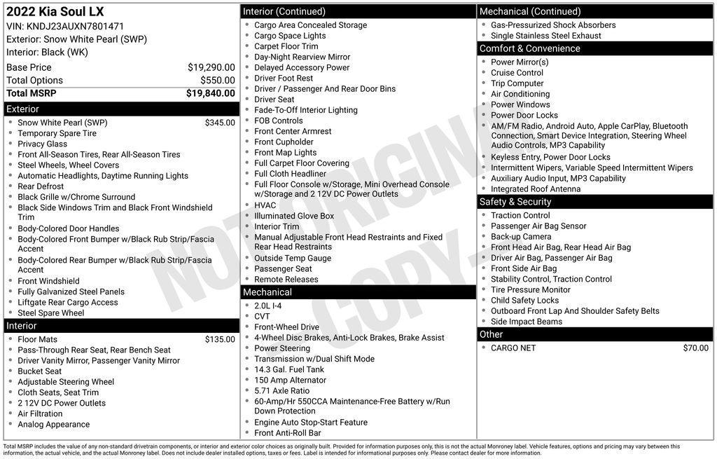 used 2022 Kia Soul car, priced at $16,501