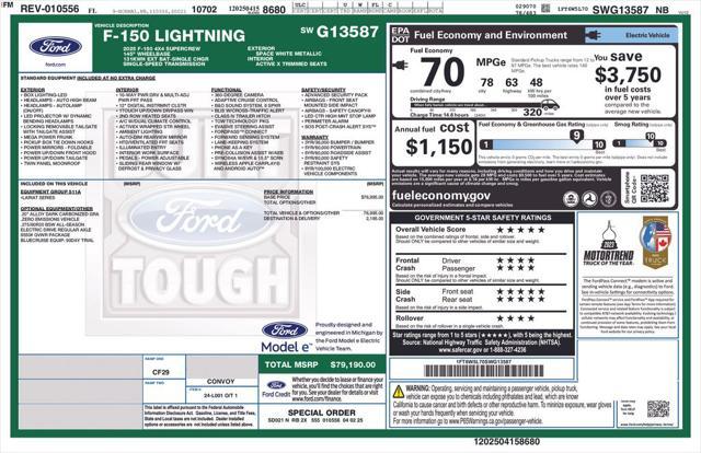 new 2025 Ford F-150 Lightning car, priced at $61,723