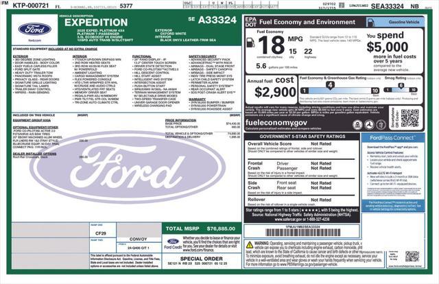 new 2025 Ford Expedition car, priced at $75,100
