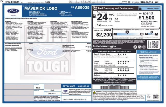 new 2025 Ford Maverick car, priced at $35,178