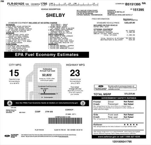 used 2011 Ford Shelby GT500 car, priced at $38,000