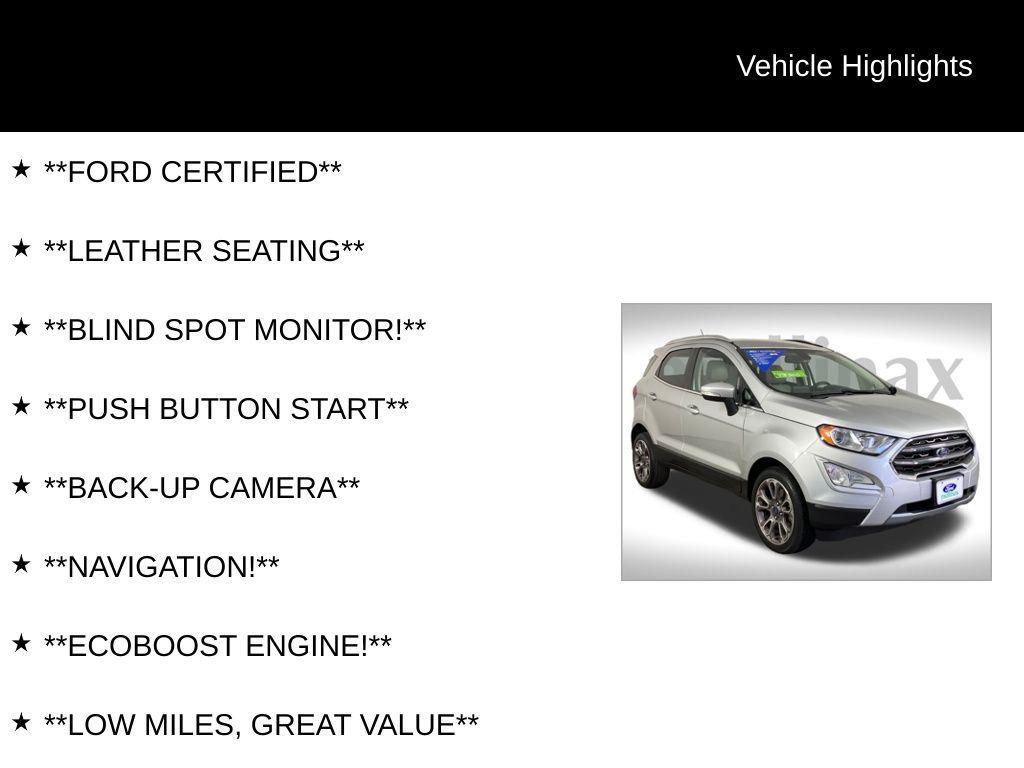 used 2020 Ford EcoSport car, priced at $16,000