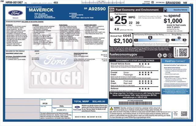 new 2025 Ford Maverick car, priced at $30,978