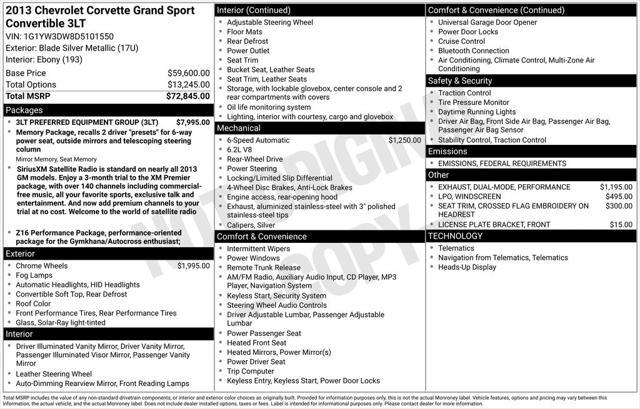 used 2013 Chevrolet Corvette car, priced at $40,500