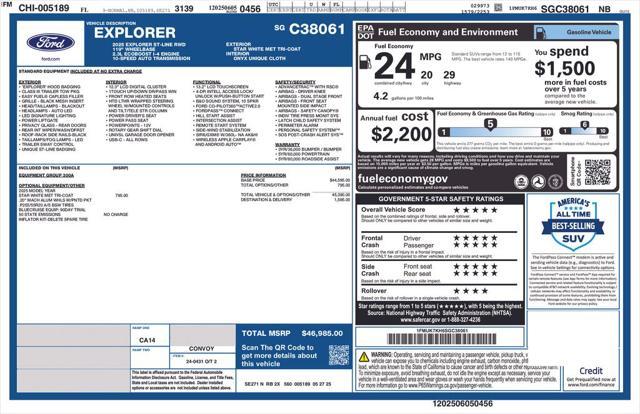 new 2025 Ford Explorer car, priced at $46,985