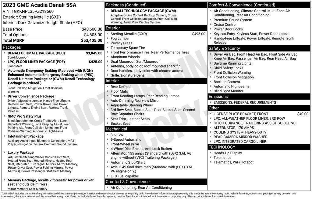 used 2023 GMC Acadia car, priced at $38,500