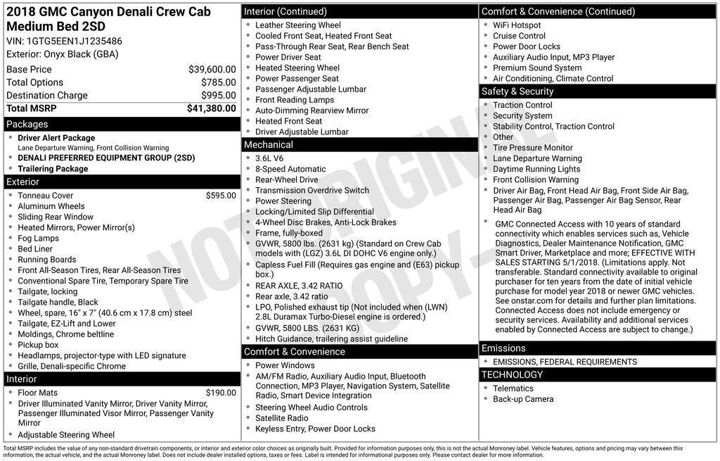 used 2018 GMC Canyon car, priced at $26,500