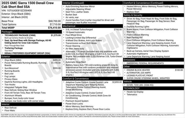 new 2025 GMC Sierra 1500 car, priced at $71,305