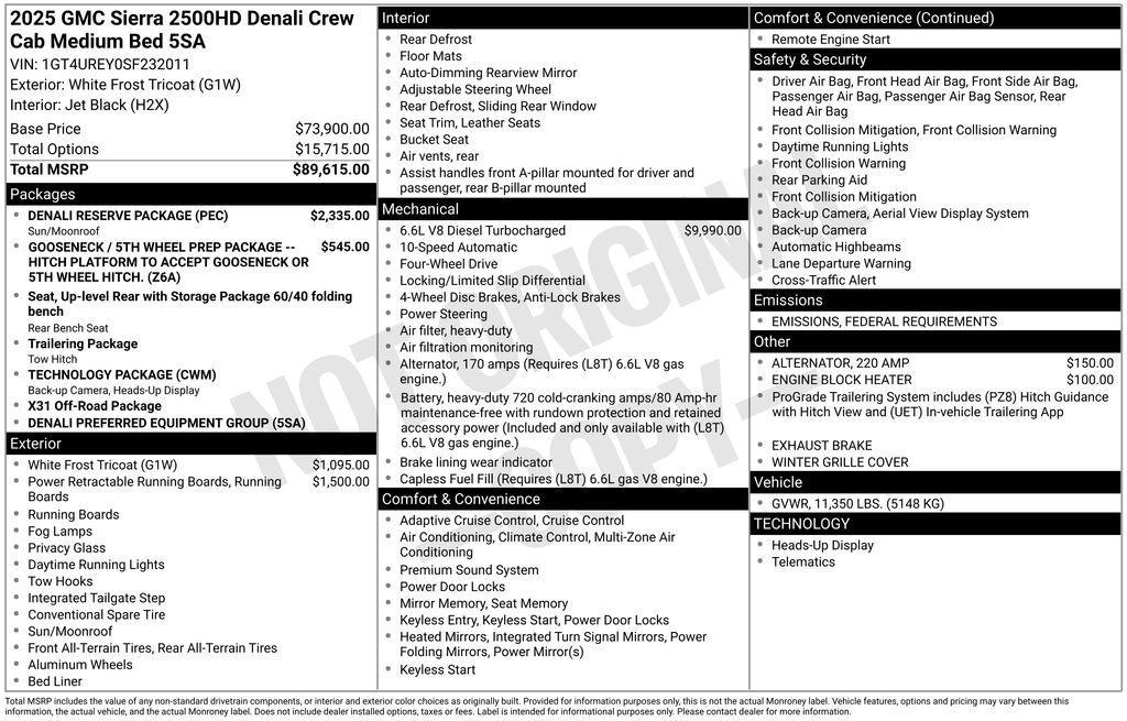 new 2025 GMC Sierra 2500 car, priced at $83,860
