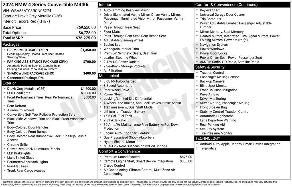 used 2024 BMW M440 car, priced at $60,900