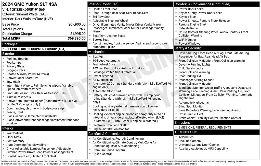 used 2024 GMC Yukon car, priced at $55,500