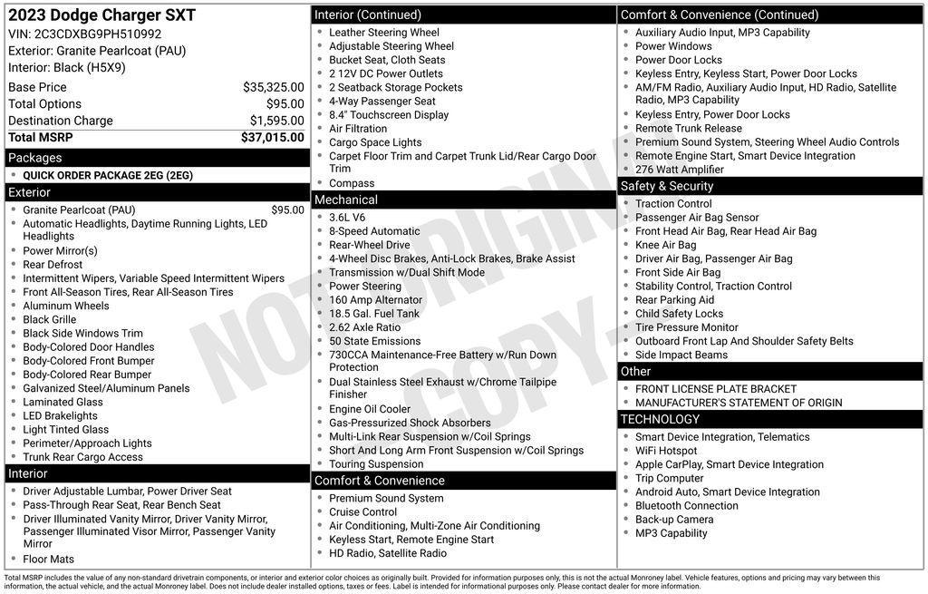 used 2023 Dodge Charger car, priced at $17,750