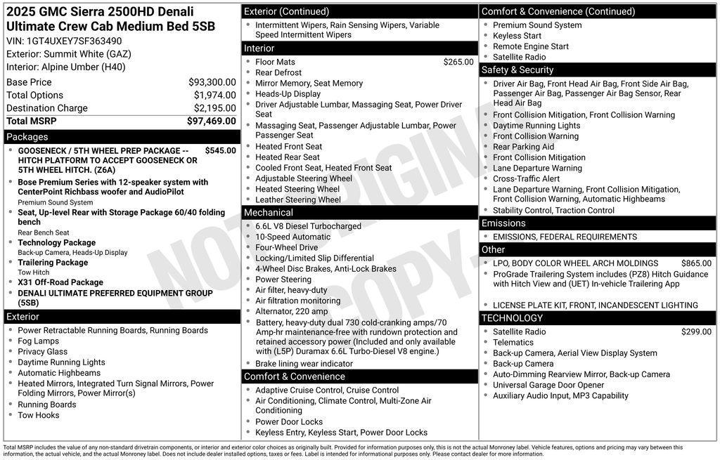 new 2025 GMC Sierra 2500 car, priced at $93,704