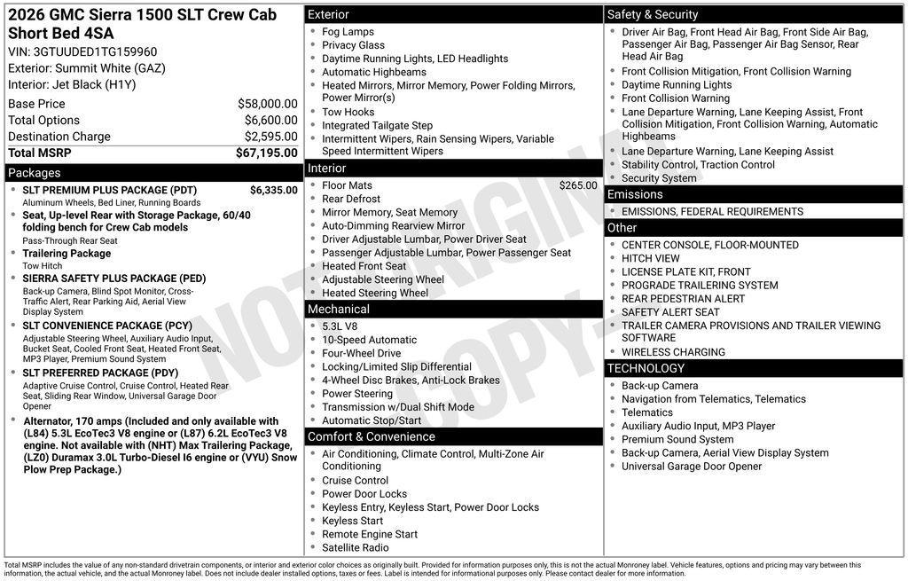 new 2026 GMC Sierra 1500 car, priced at $55,930