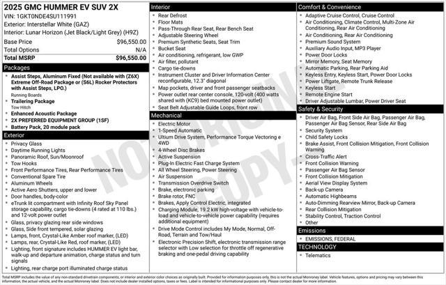 new 2025 GMC HUMMER EV SUV car, priced at $86,945