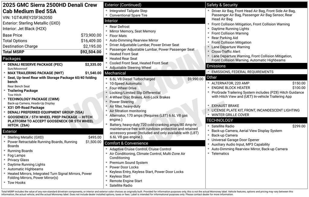 new 2025 GMC Sierra 2500 car, priced at $87,989