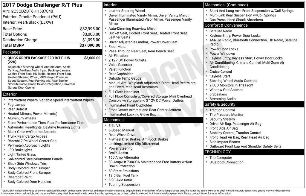 used 2017 Dodge Challenger car, priced at $24,000
