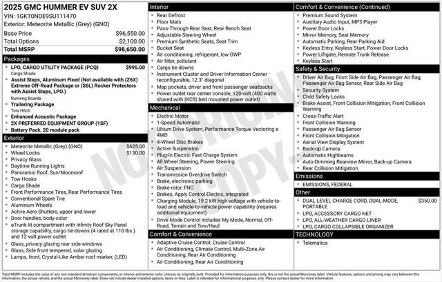 new 2025 GMC HUMMER EV SUV car, priced at $89,045