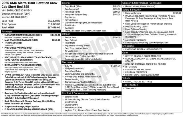 new 2025 GMC Sierra 1500 car, priced at $57,374