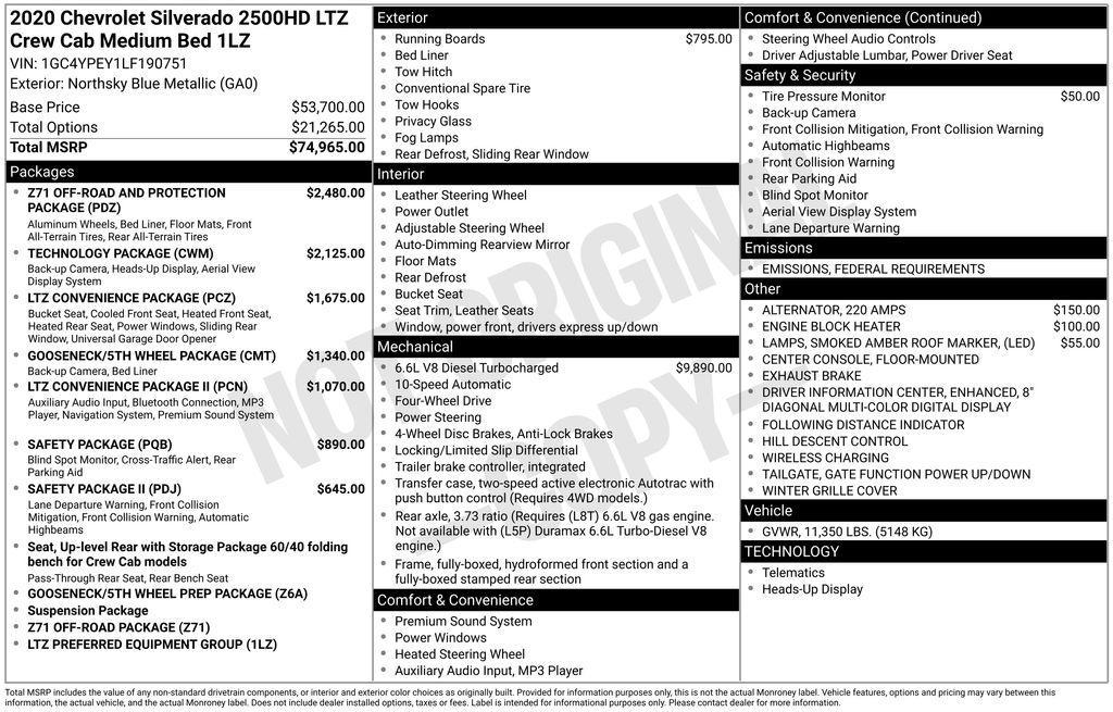 used 2020 Chevrolet Silverado 2500 car, priced at $41,750