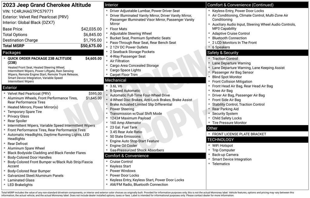 used 2023 Jeep Grand Cherokee car, priced at $23,900