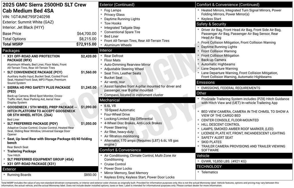 new 2025 GMC Sierra 2500 car, priced at $67,650