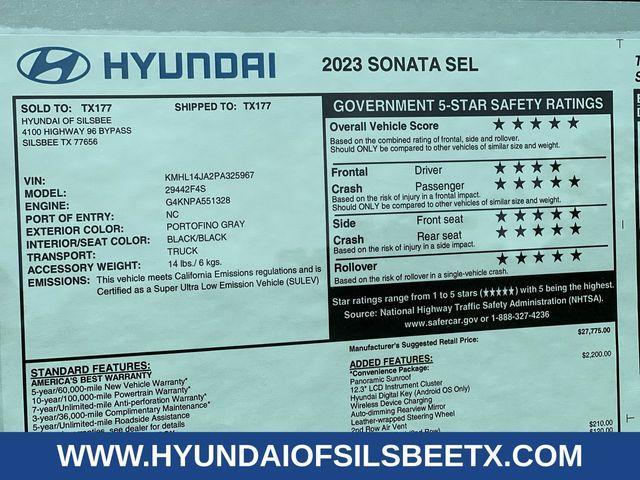 new 2023 Hyundai Sonata car, priced at $31,420