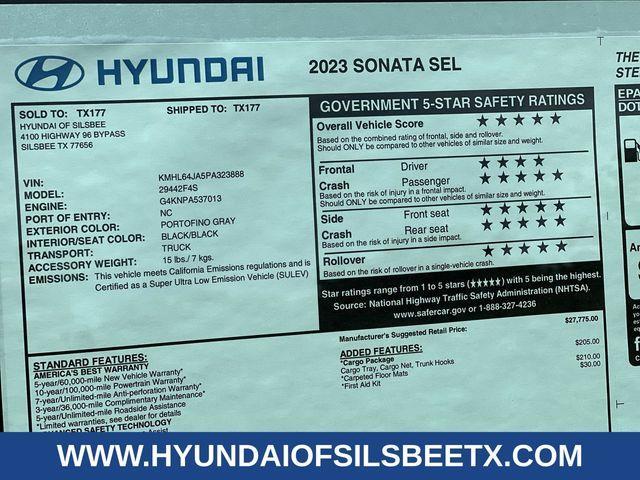 new 2023 Hyundai Sonata car, priced at $28,021