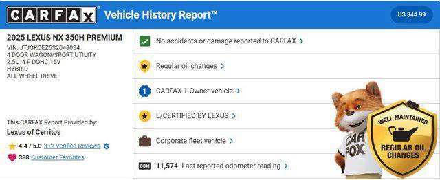used 2025 Lexus NX 350h car, priced at $49,750