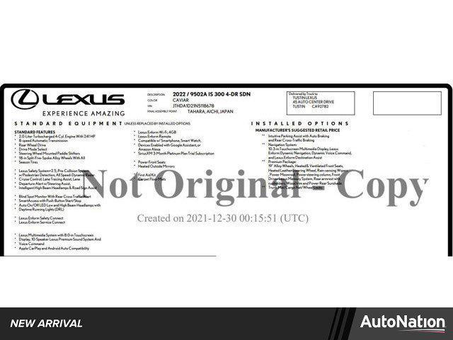 used 2022 Lexus IS 300 car, priced at $30,951