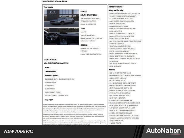 used 2024 Mazda CX-30 car, priced at $26,951