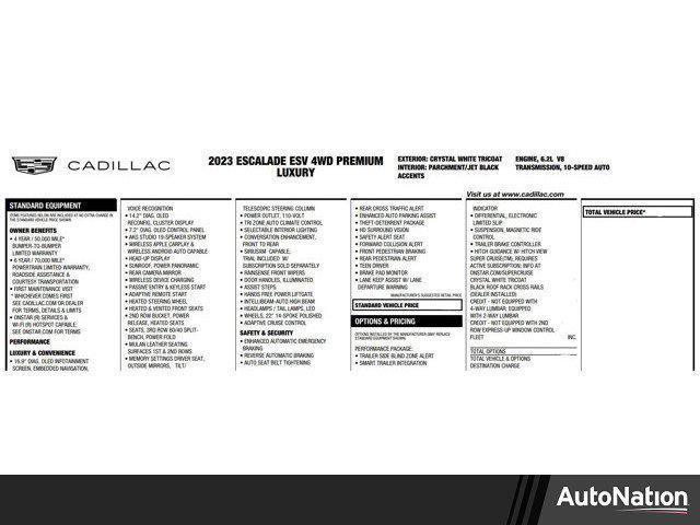 used 2023 Cadillac Escalade ESV car, priced at $69,951