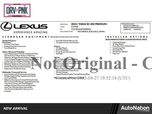 used 2023 Lexus RX 350 car, priced at $51,980