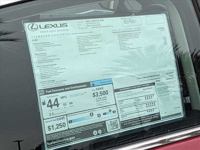 new 2024 Lexus ES 300h car, priced at $48,945