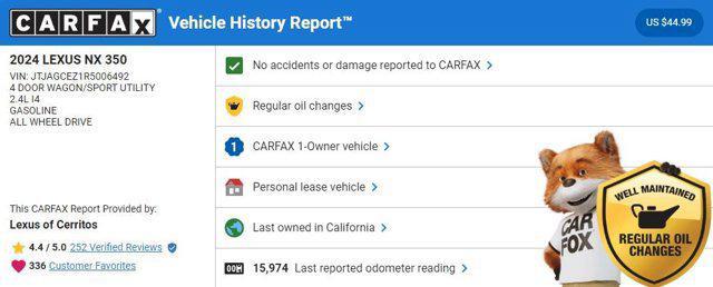 used 2024 Lexus NX 350 car, priced at $44,851