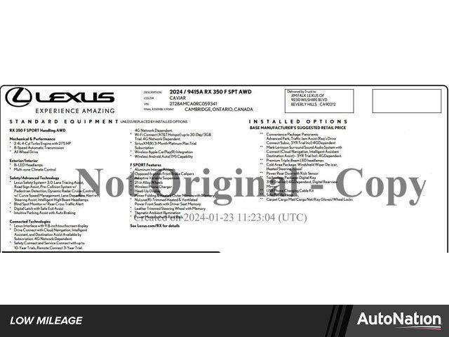 used 2024 Lexus RX 350 car, priced at $60,449
