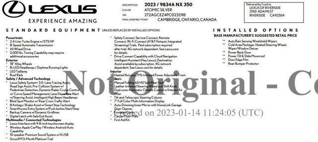 used 2023 Lexus NX 350 car, priced at $39,851