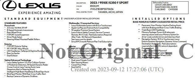 used 2023 Lexus IS 350 car, priced at $43,998