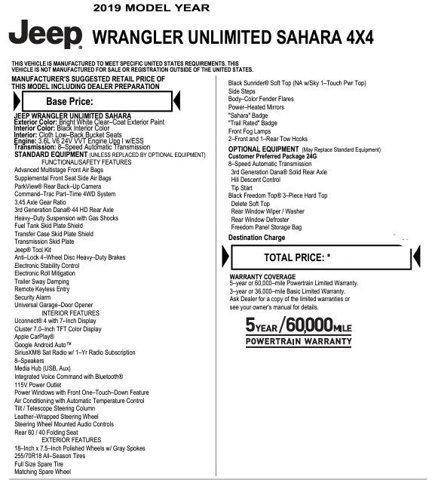 used 2019 Jeep Wrangler Unlimited car, priced at $21,601