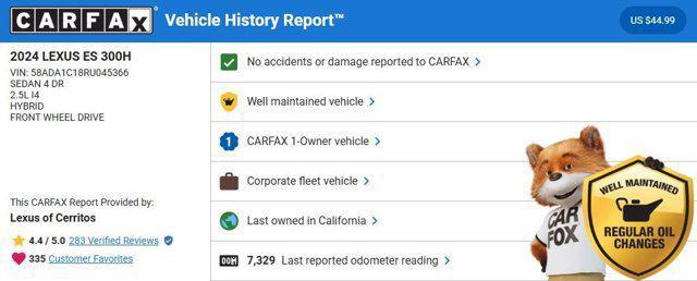 used 2024 Lexus ES 300h car, priced at $43,500
