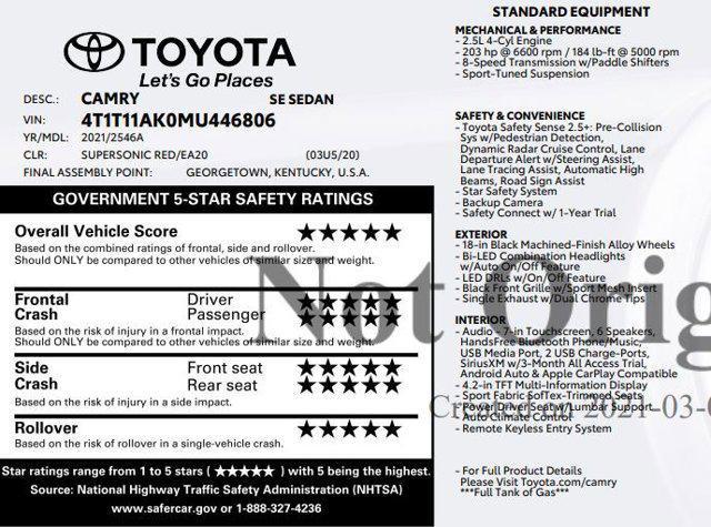 used 2021 Toyota Camry car, priced at $22,951