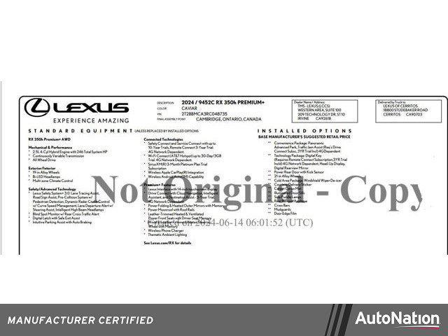 used 2024 Lexus RX 350 car, priced at $59,750