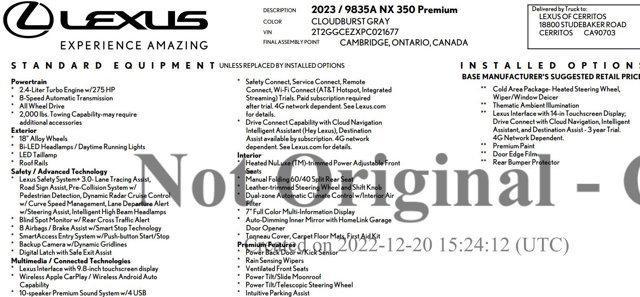 used 2023 Lexus NX 350 car, priced at $39,991