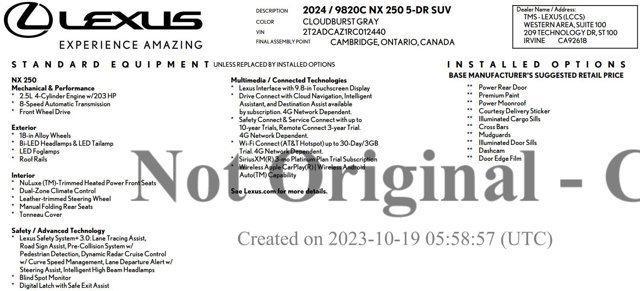 used 2024 Lexus NX 250 car, priced at $38,650