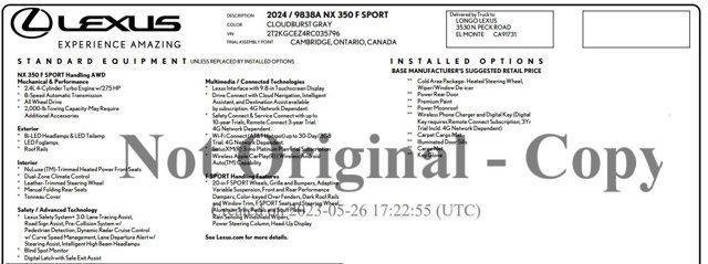 used 2024 Lexus NX 350 car, priced at $42,750