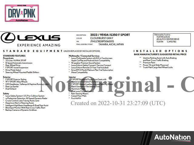 used 2023 Lexus IS 350 car, priced at $44,751