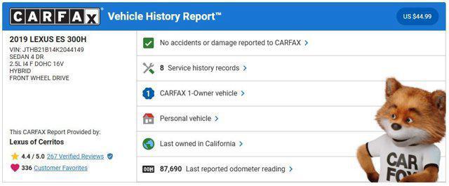 used 2019 Lexus ES 300h car, priced at $25,750