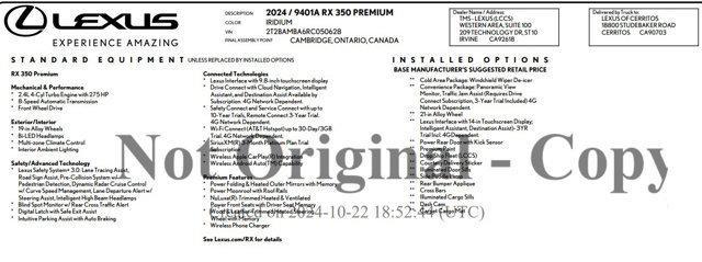 used 2024 Lexus RX 350 car, priced at $47,951