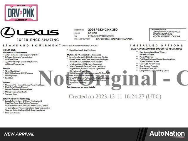 used 2024 Lexus NX 350 car, priced at $44,990